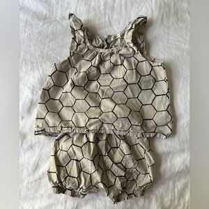 Picnik Barcelona Sleeveless Hexagon Patterned 2 piece Baby set